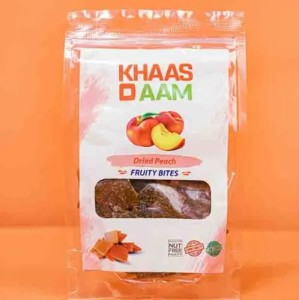 KhasoAam Dried Peach Flavor 80 Gm, 100% Natural Dried Peaches Fruit Candy | Premium Aaru Fruit Bar, Aru Candy Toffee Peach Pulp Jelly Fruit Bites